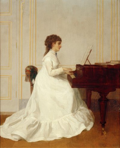 E. Gonzalès al piano / Pintura de Alfred Stevens de Alfred Emile Stevens